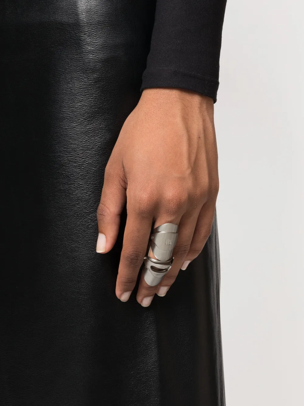 MISBHV Armor logo-engraved ring - Zilver