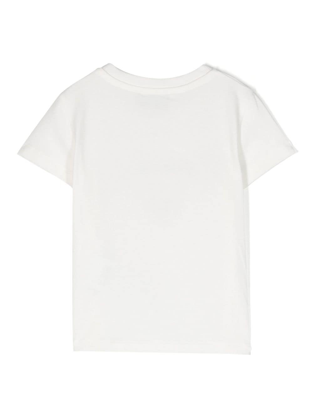 Image 2 of Moschino Kids logo-embroidered crew-neck T-shirt