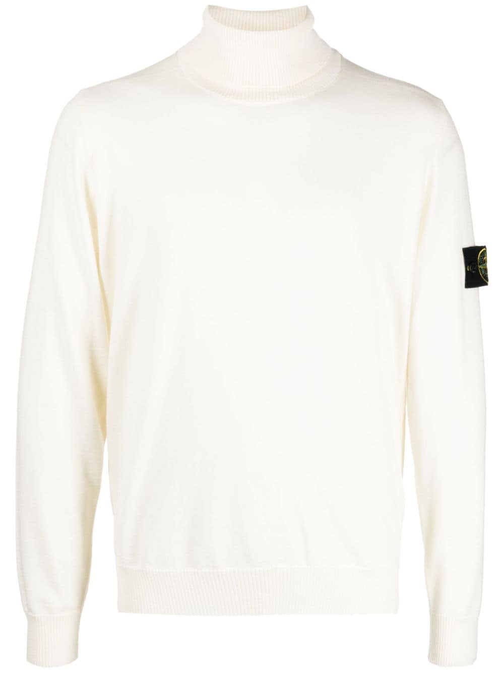 Shop Stone Island Compass-motif Roll-neck Jumper In Neutrals