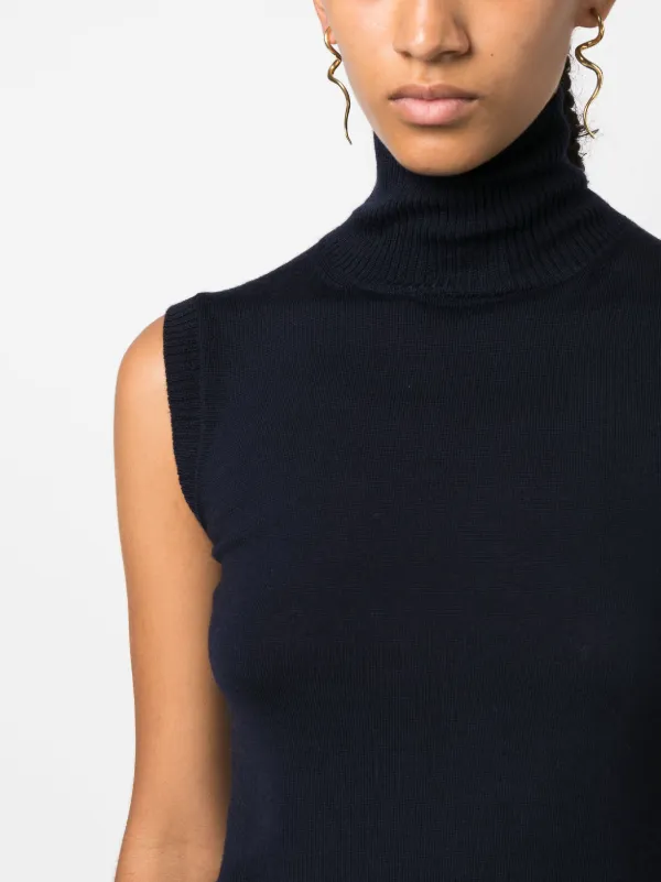 VIP【関税送料無料】希少 SPORTMAX V-NECKED WOOL VEST Sportmax roll-neck virgin-wool Vest | Blue | FARFETCH