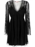 TWINSET layered lace flared dress - Black