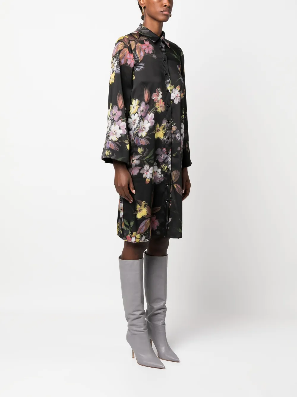 TWINSET Blousejurk met bloemenprint Zwart