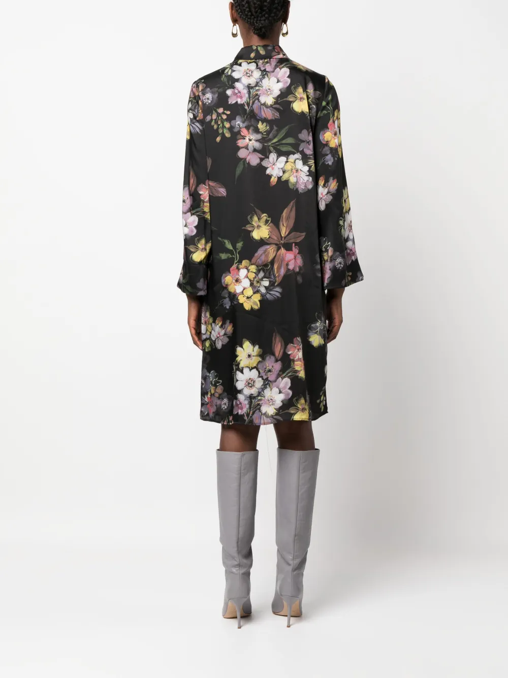TWINSET Blousejurk met bloemenprint Zwart