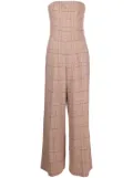 TWINSET checked strapless jumpsuit - Brown