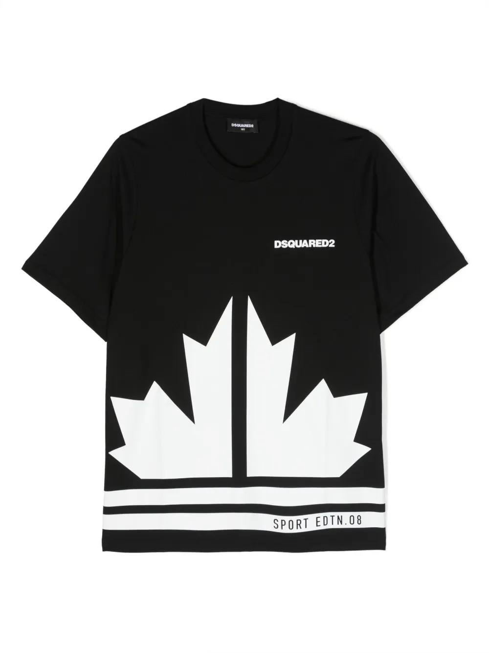 Dsquared2 Kids' Logo-print Cotton T-shirt In Black