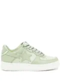 A BATHING APE® logo-patch leather sneakers - Green
