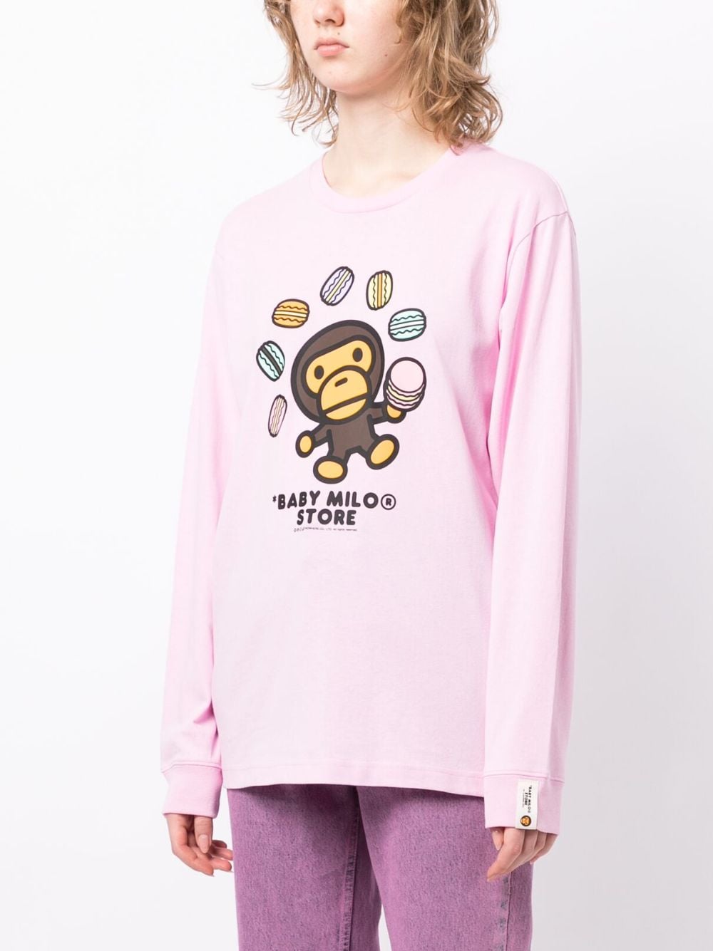 *BABY Milo Store by *A Bathing Ape logo-print Crew-Neck Sweatshirt - Pink