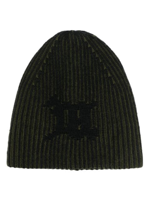 MISBHV monogram-jacquard ribbed-knit beanie