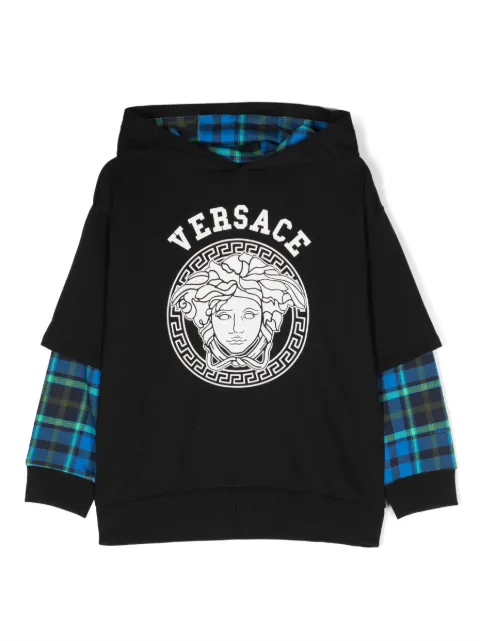 Versace Kids Tartan Medusa hoodie