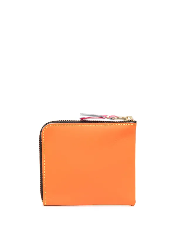 Comme Des Garçons Wallet Super Fluo Zipped Leather Wallet