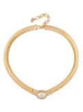 Christian Dior Pre-Owned 1980s faux-pearl snake necklace - Gold