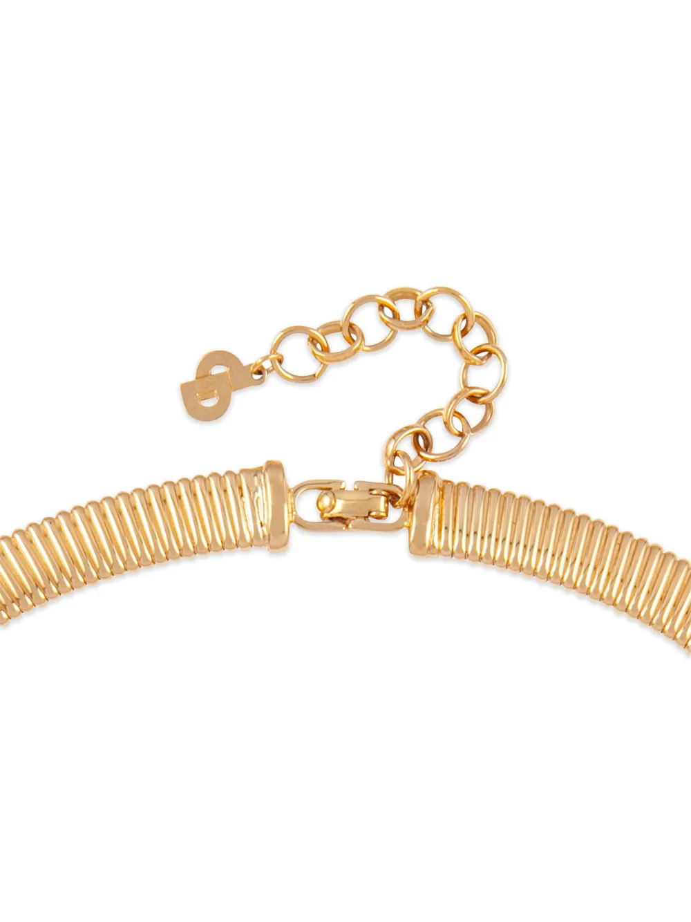 Pre-owned Dior 1980s Faux-pearl Snake Necklace In Gold