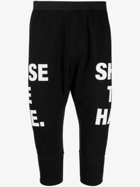 NILøS slogan-print drop-crotch shorts