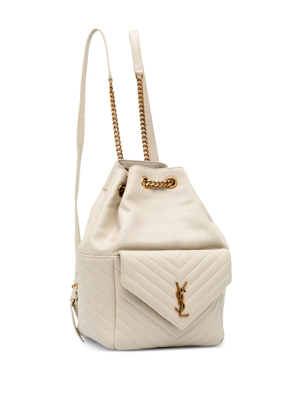 Saint Laurent Pre-Owned - Joe backpack - women - Calf Leather - One Size - White
