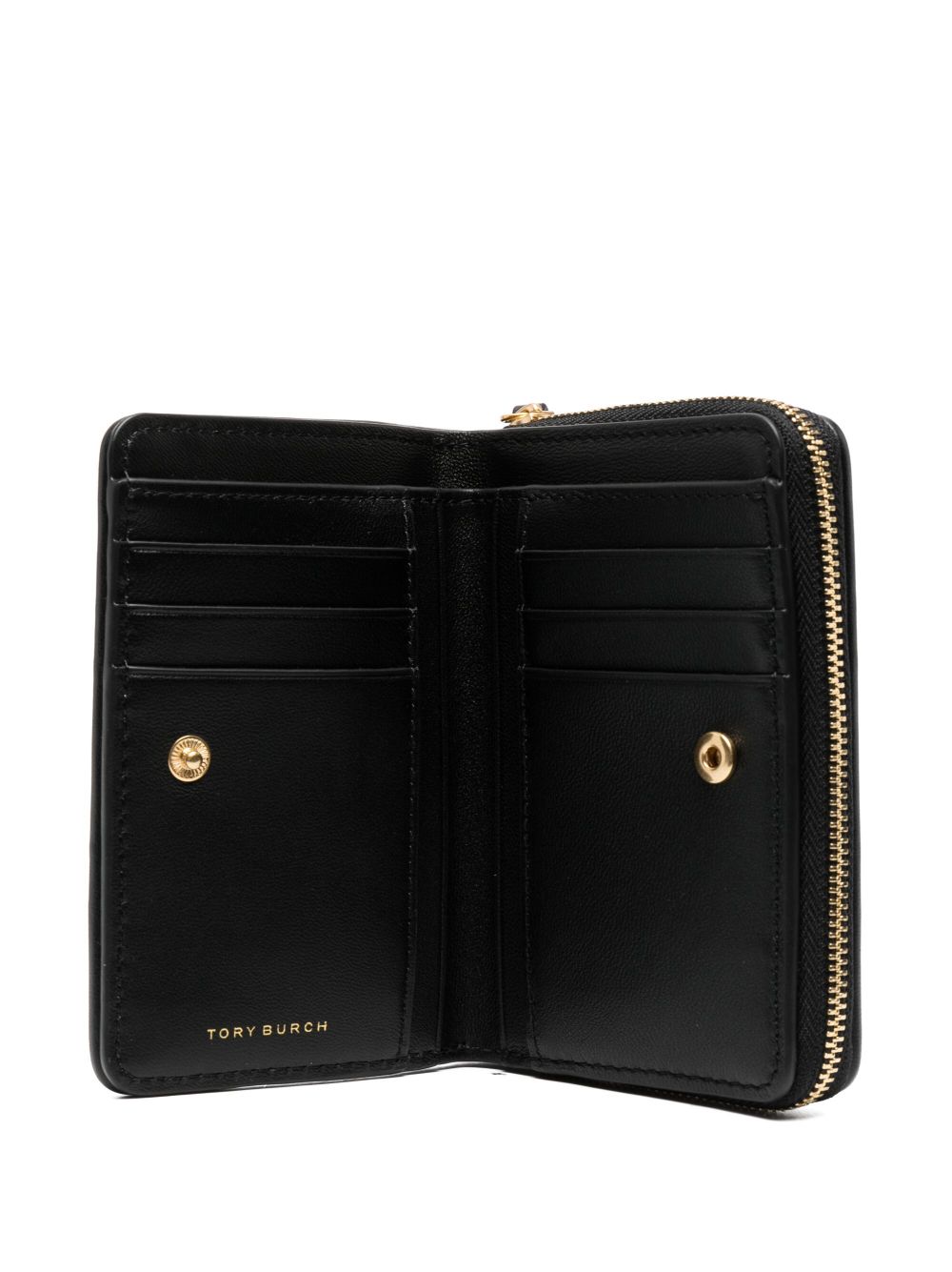 Shop Tory Burch Fleming Soft Bi-fold Wallet In Black