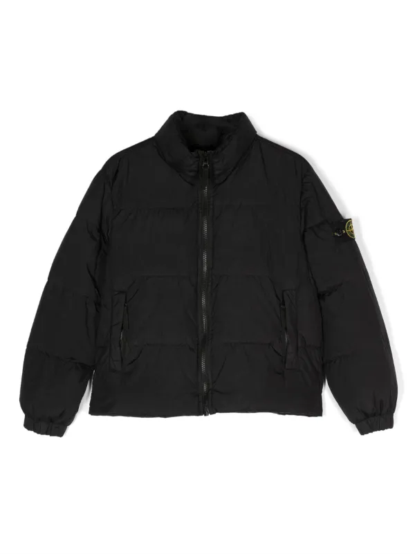 Stone  junior ダウンジャケット Stone Island Junior パデッドジャケット | ブラック | FARFETCH JP