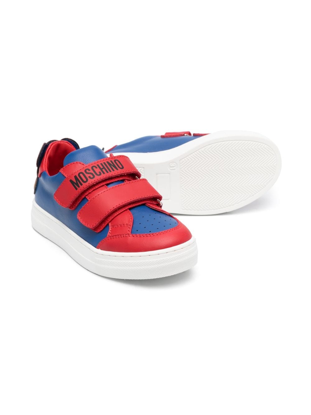 Shop Moschino Colour-block Low-top Sneakers In Red