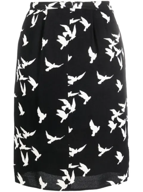 Saint Laurent Pre-Owned 1978 dove birds print skirt