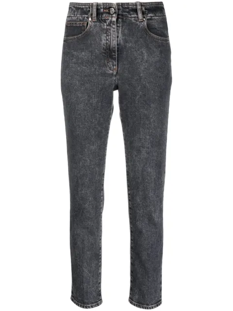 Peserico stonewashed mid-rise skinny jeans