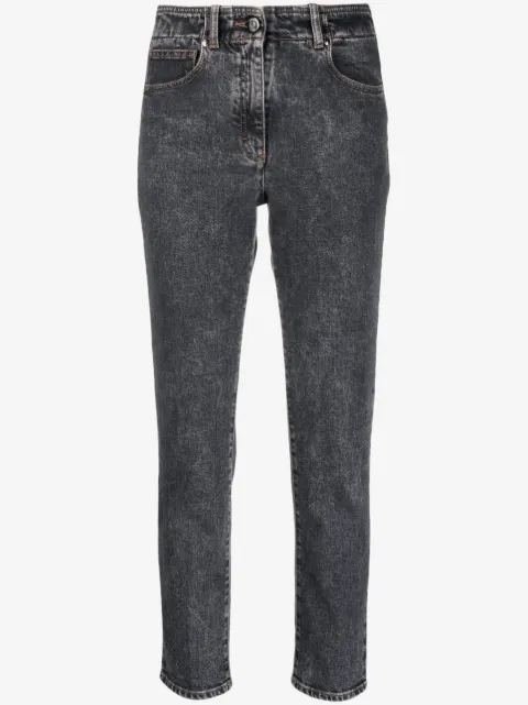 Peserico stenvaskede skinny-jeans med mellemhøj talje