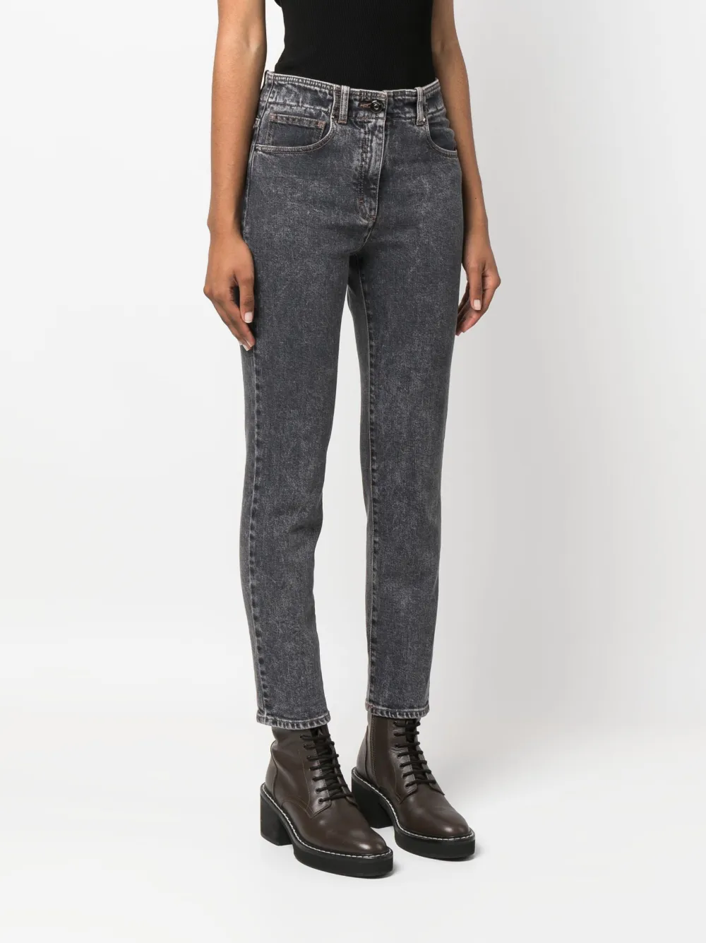 Stonewashed Mid-Rise Skinny Jeans