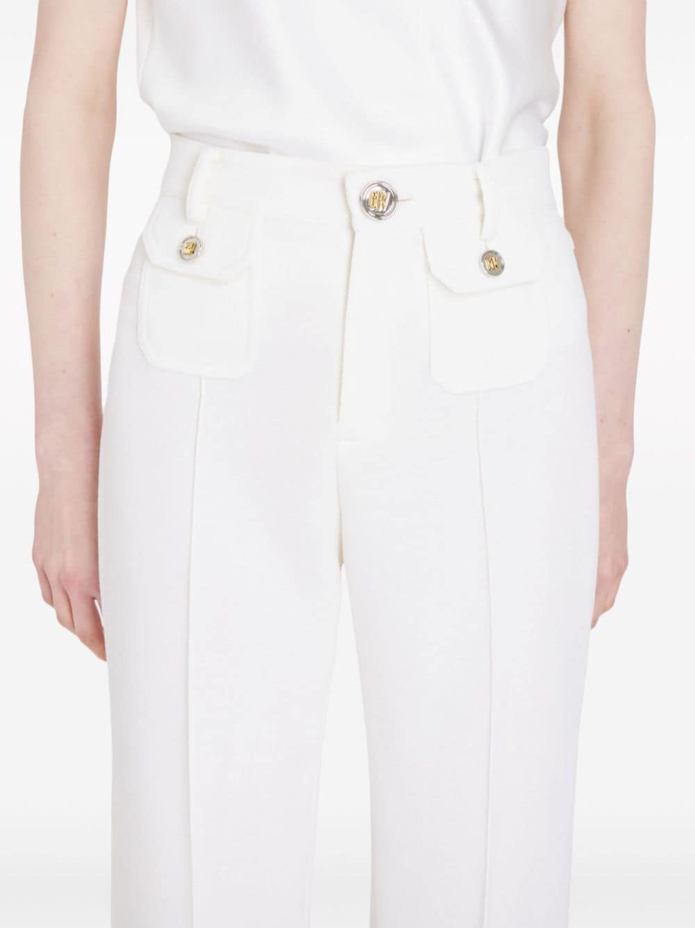 Shop Giambattista Valli Flared Wool Trousers In Weiss