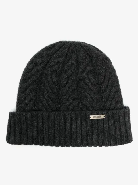 Moorer logo-plaque cashmere beanie