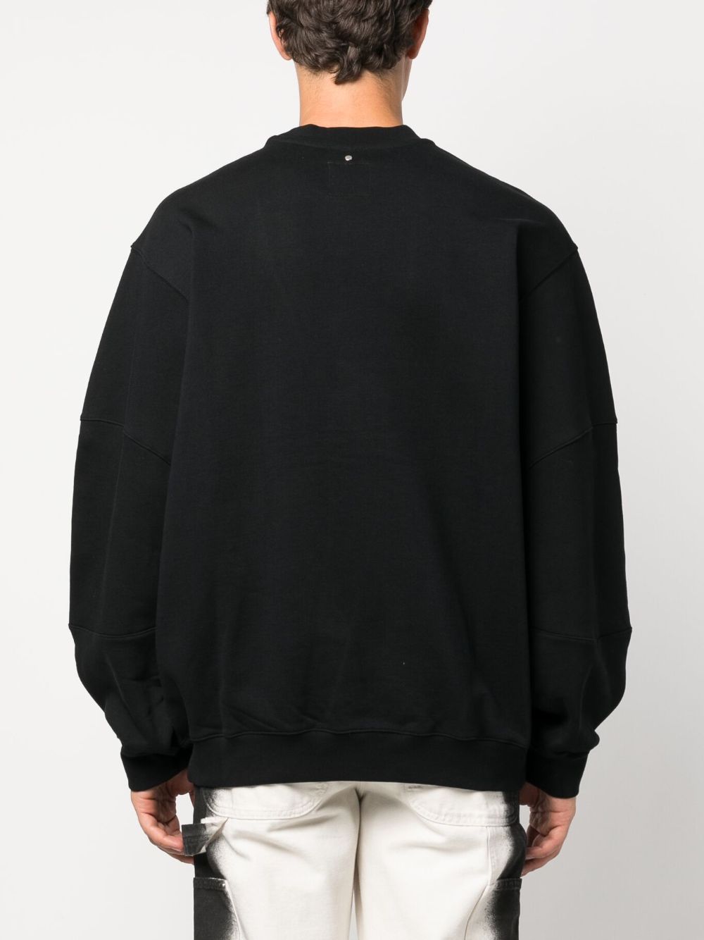 Shop Oamc Logo-patch Cotton Sweatshirt In Black