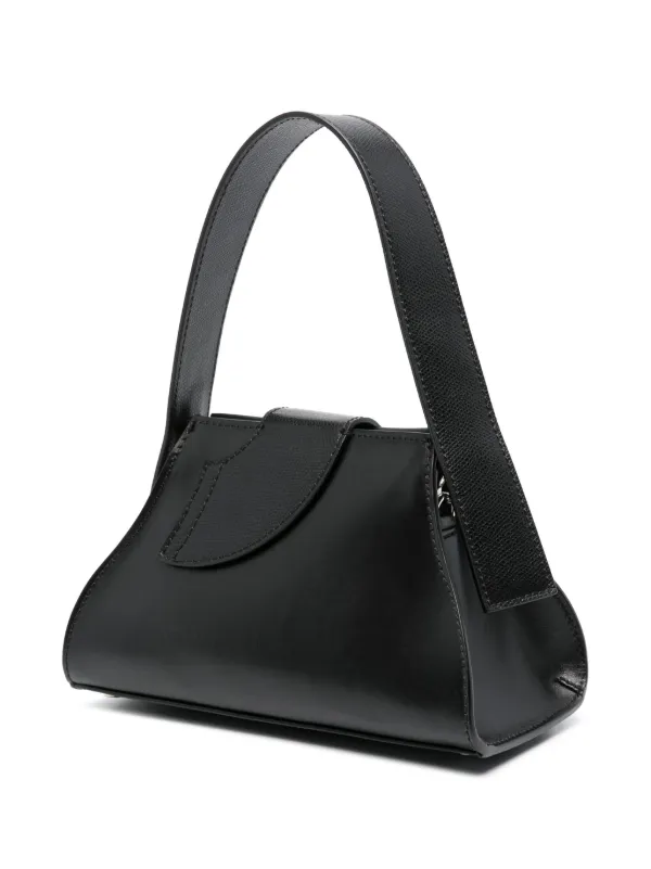 GCDS Borsa Nylon Nero Logo Eco Pelliccia 35x14x14 cm Made in aly