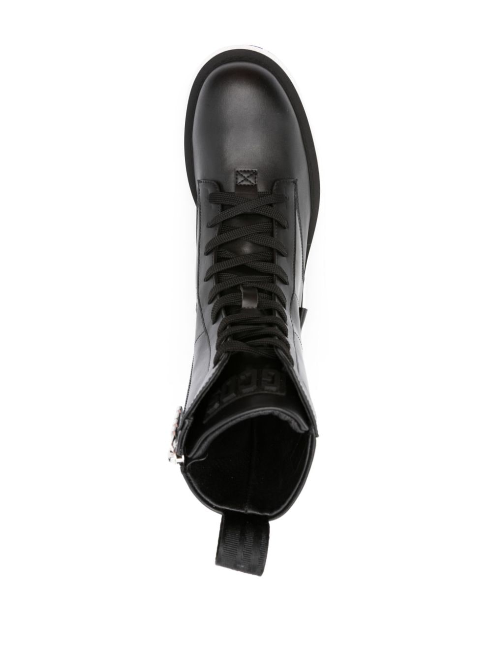 Shop Gcds Logo-lettering Leather Boots In Black