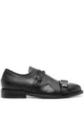 GCDS logo-lettering leather derby shoes - Black
