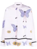 GCDS butterfly-print cotton shirt - Pink