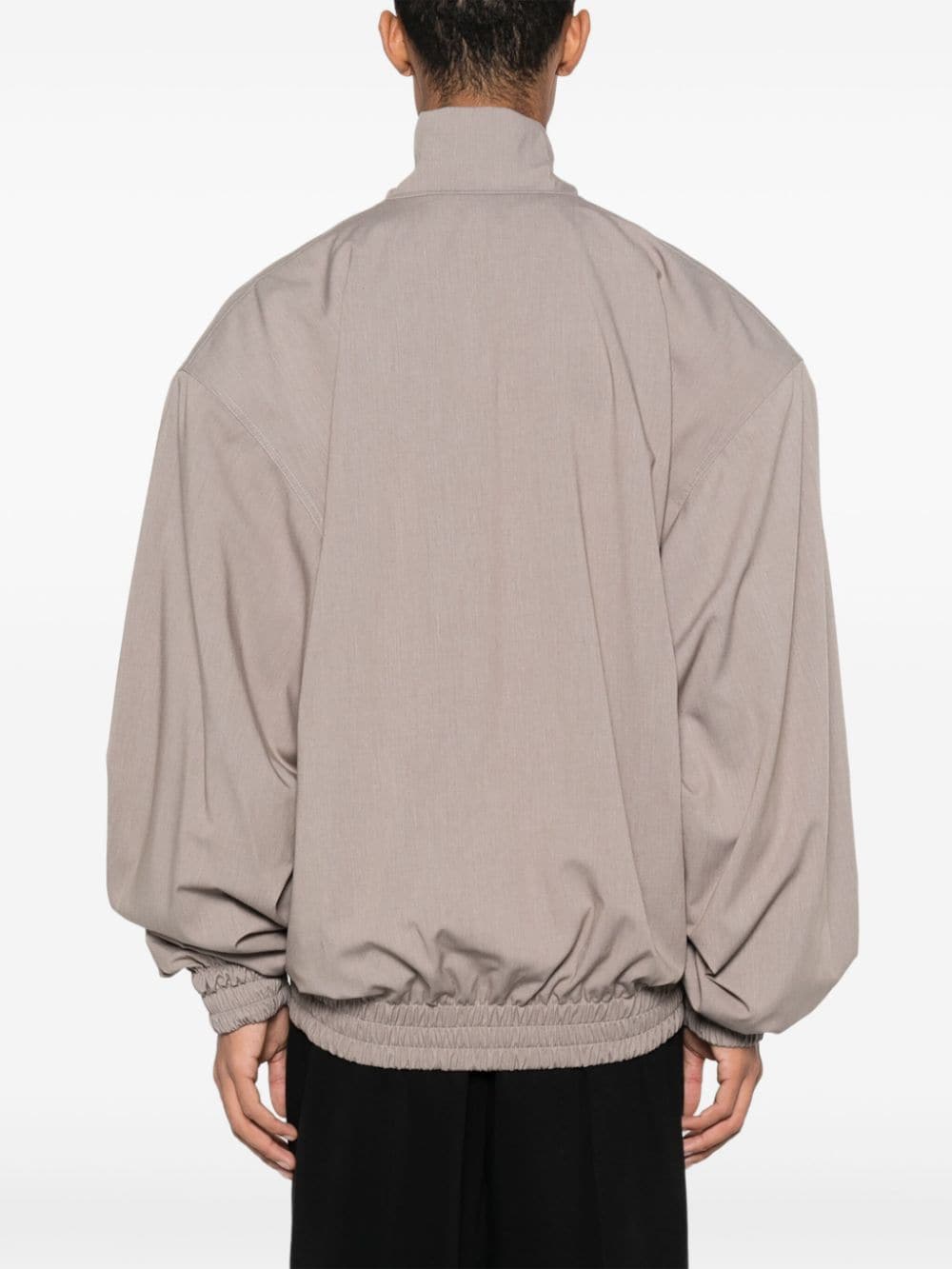 Shop Gcds Logo-appliqué Drop-shoulder Jacket In Grey