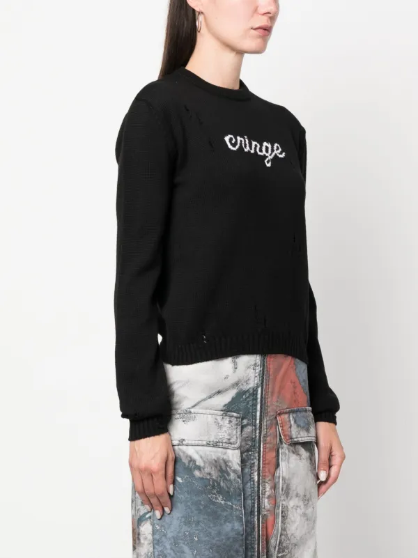 GCDS Cringe Sweater ダメージ セーター | ブラック | FARFETCH JP