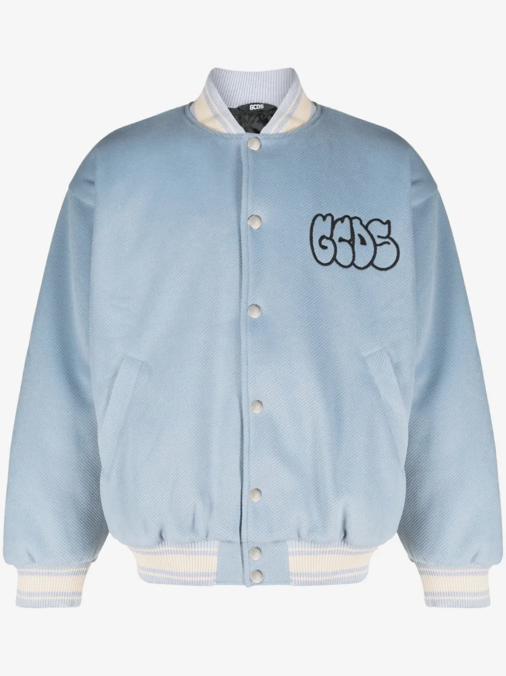 GCDS graffit-logo Varsity bomber jacket | Blue | Image 1