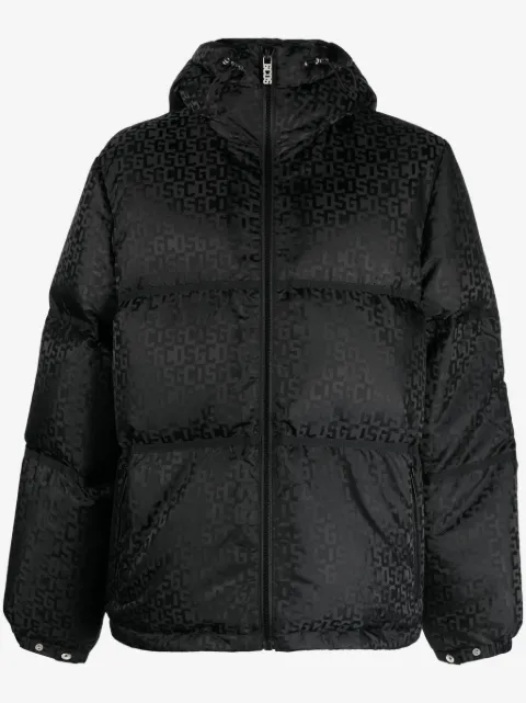 GCDS logo-monogrammed hodded jacket 