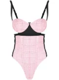 GCDS sequin-embellished tweed bodysuit - Pink