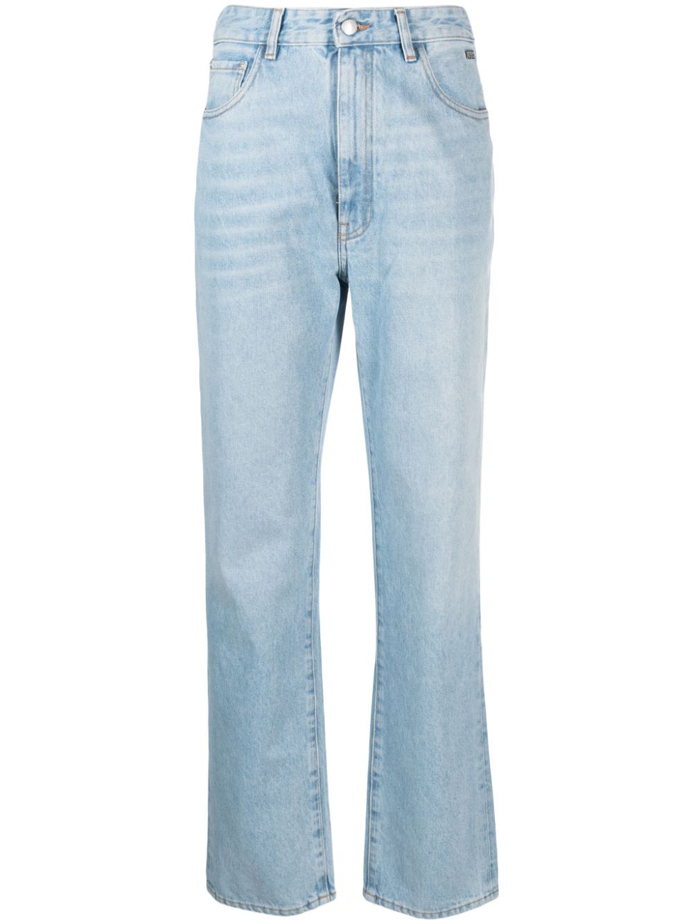 Gcds Chocker rhinestone-embellished straight-leg jeans - Blu