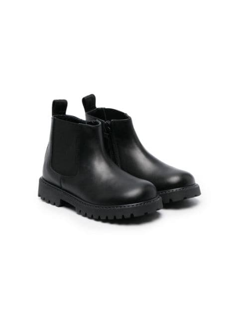Versace Kids round-toe leather ankle boots