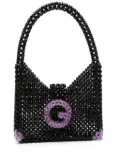 Germanier bead-embellished shoulder bag - Black