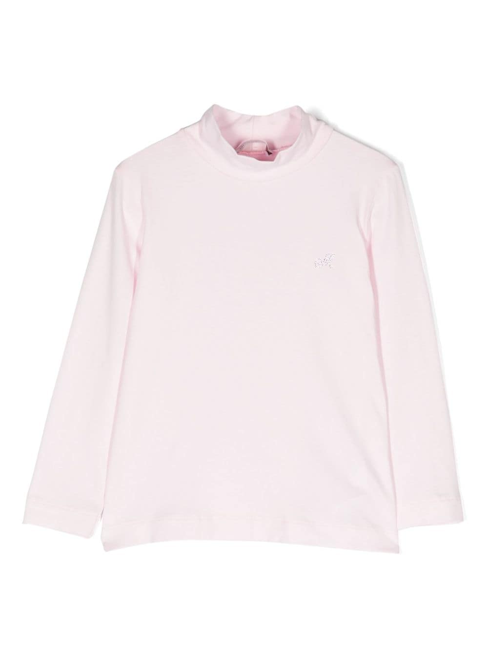 MONNALISA LOGO-EMBELLISHED HIGH-NECK TOP