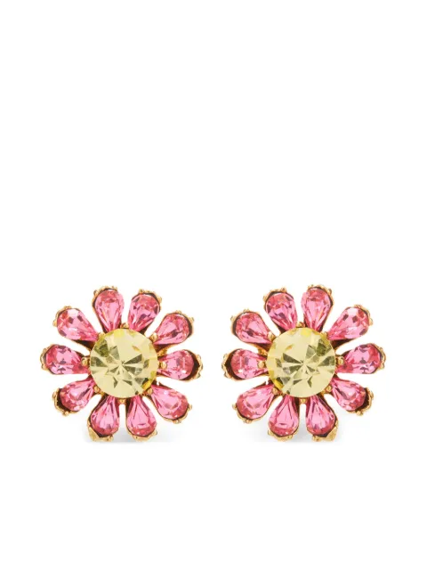 Oscar de la Renta Gigi crystal-embellished button earrings