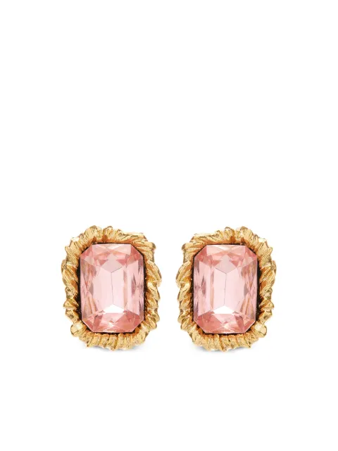 Oscar de la Renta Lintzer crystal-embellished button earrings