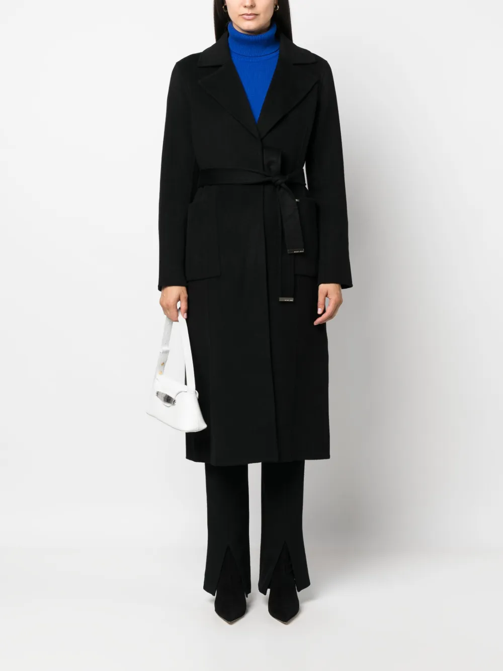 Michael Kors belted double-breasted coat - Zwart