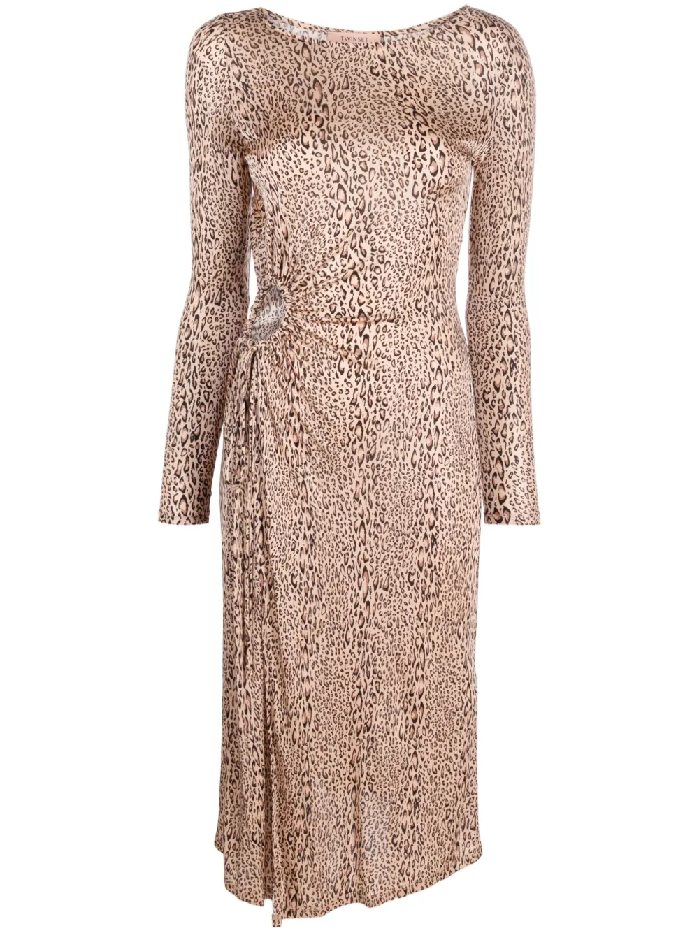 TWINSET leopard-print Gathered Midi Dress | Neutrals | FARFETCH IE