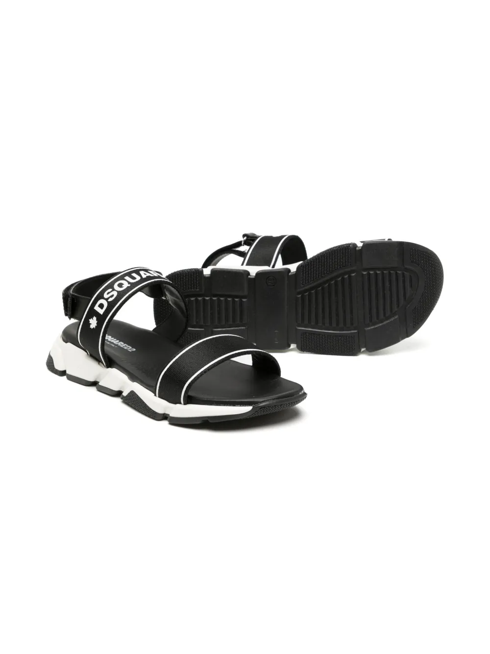 Dsquared2 Kids Sandalen met klittenband - Zwart