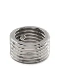 Maison Margiela ribbed chunky ring - Silver