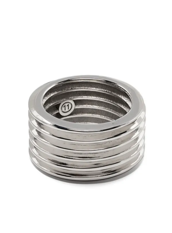 Maison Margiela Ribbed Chunky Ring | Silver | FARFETCH LB