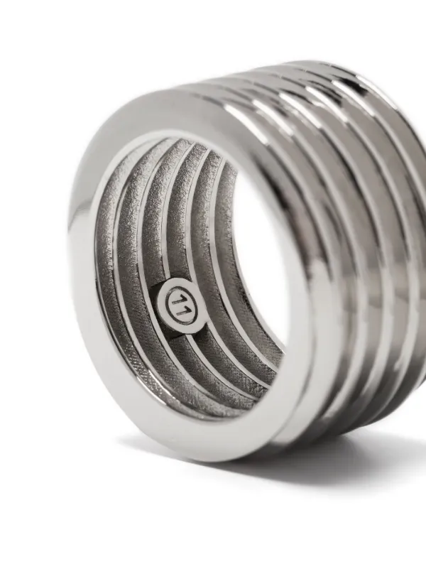 Maison Margiela Ribbed Chunky Ring | Silver | FARFETCH LB