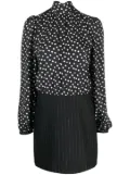 MSGM hybrid polka-dot mini dress - Black